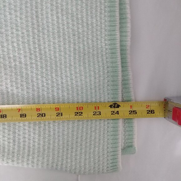 J Crew soft wool viscose blend sweater top light pale green white stripe… - Picture 12 of 13